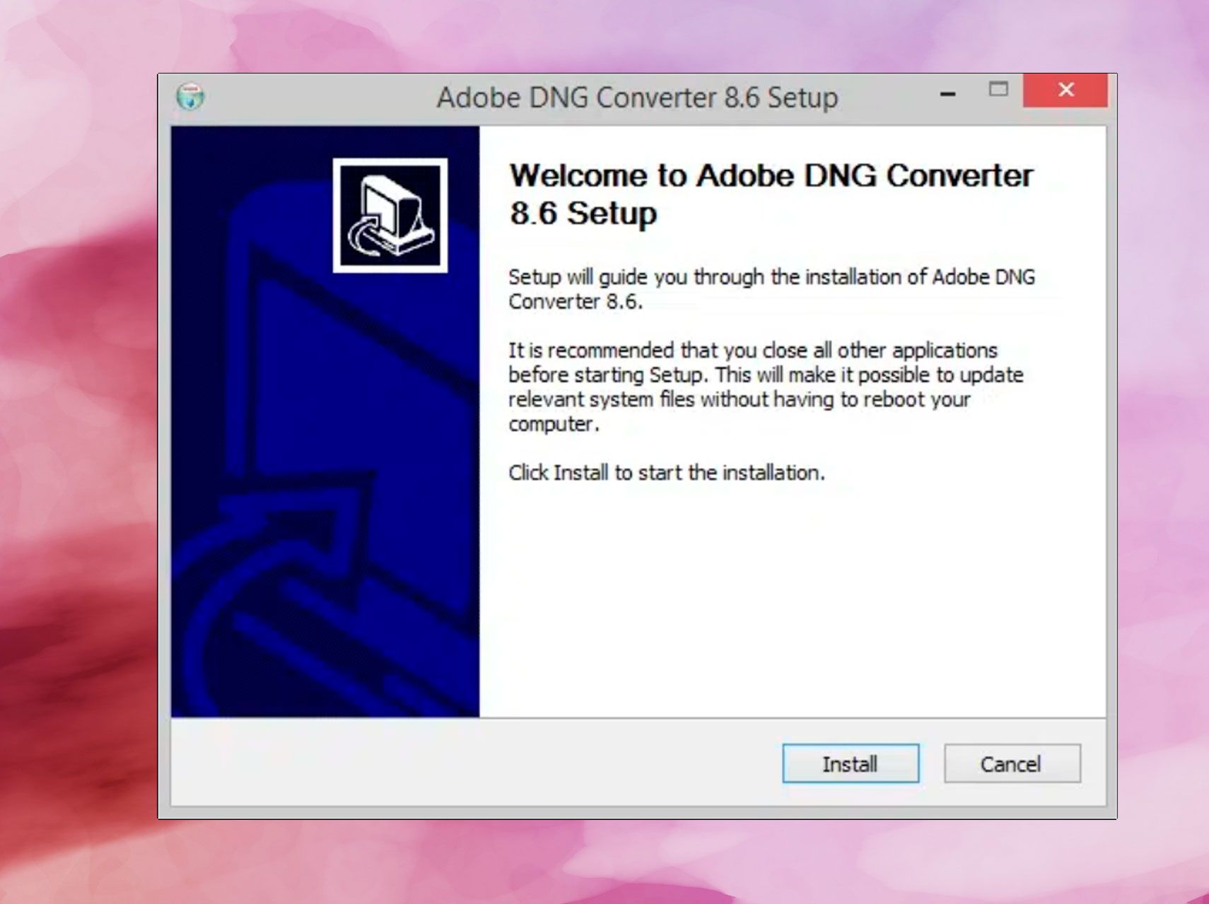 تثبيت Adobe DNG Converter..