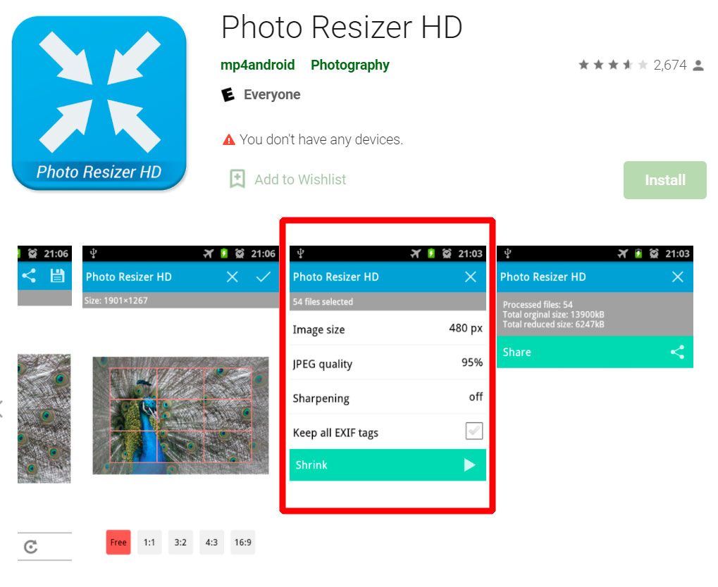 تطبيق Image Resizer in KB HD Android..