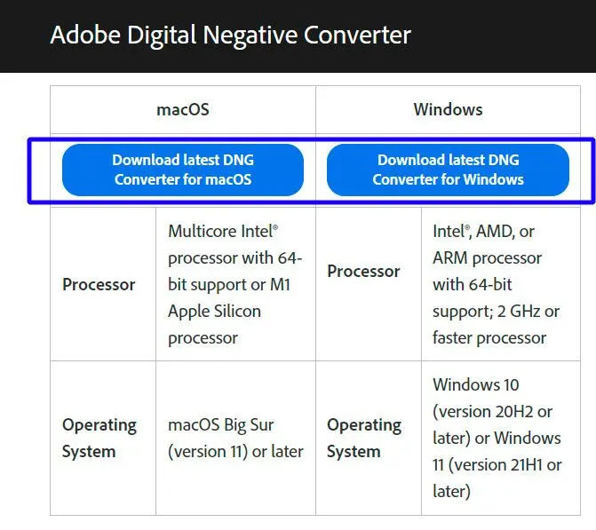 تنزيل Adobe DNG Converter..