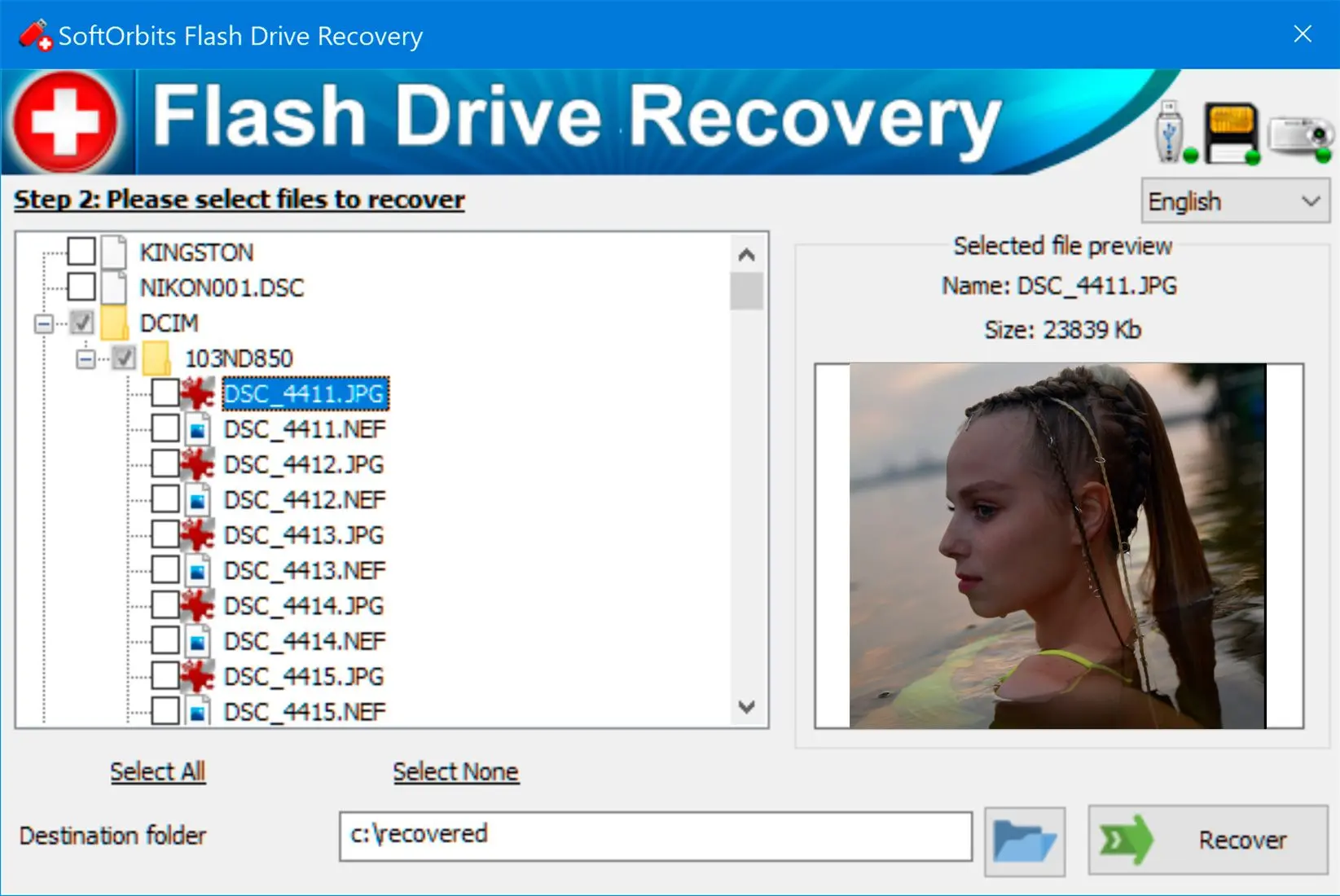 SoftOrbits Flash Drive Recovery لقطة.