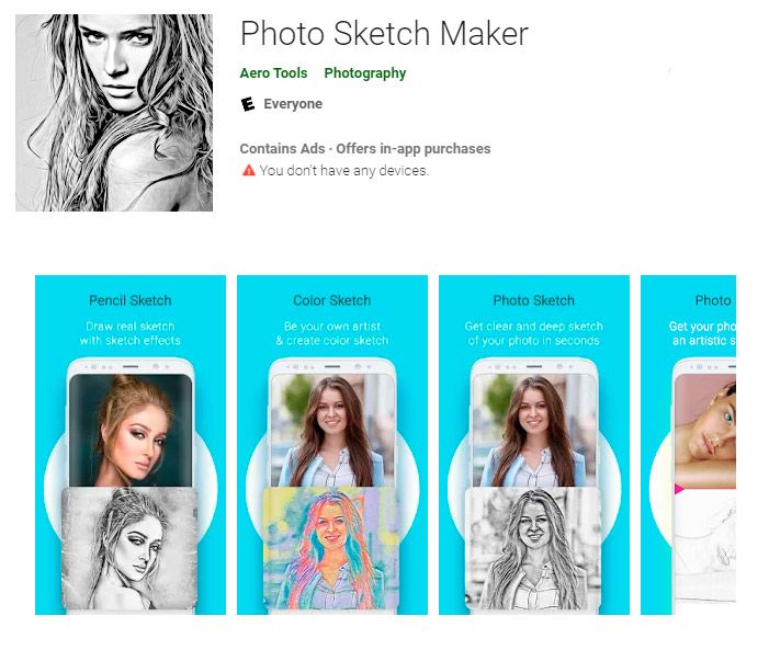 Photo sketch maker turn photo into line drawing app..