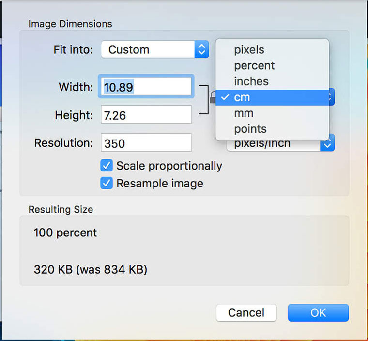 تغيير حجم صور متعددة على نظام التشغيل OSX (Mac).
