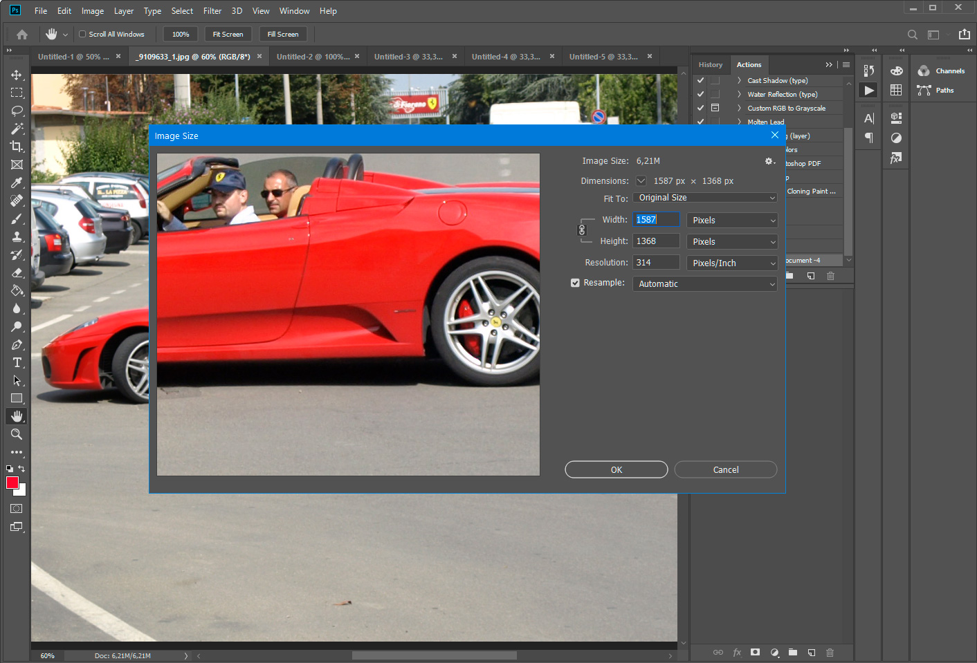 فوتوشوب - تغيير حجم صور متعددة.