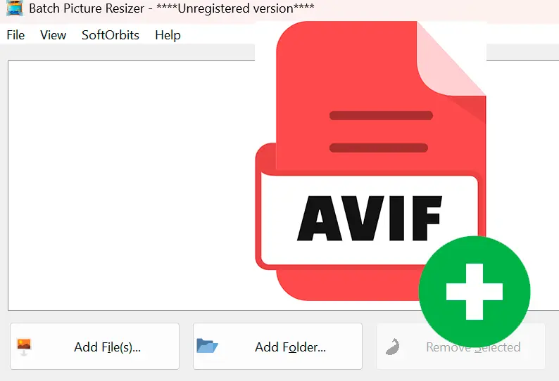 أضف ملفات AVIF الخاصة بك.
