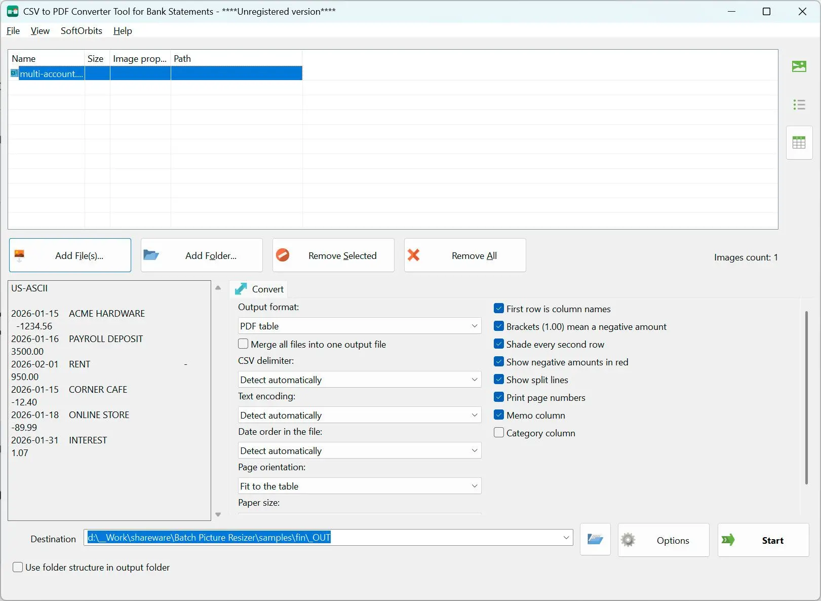 CSV to PDF Converter لقطة.