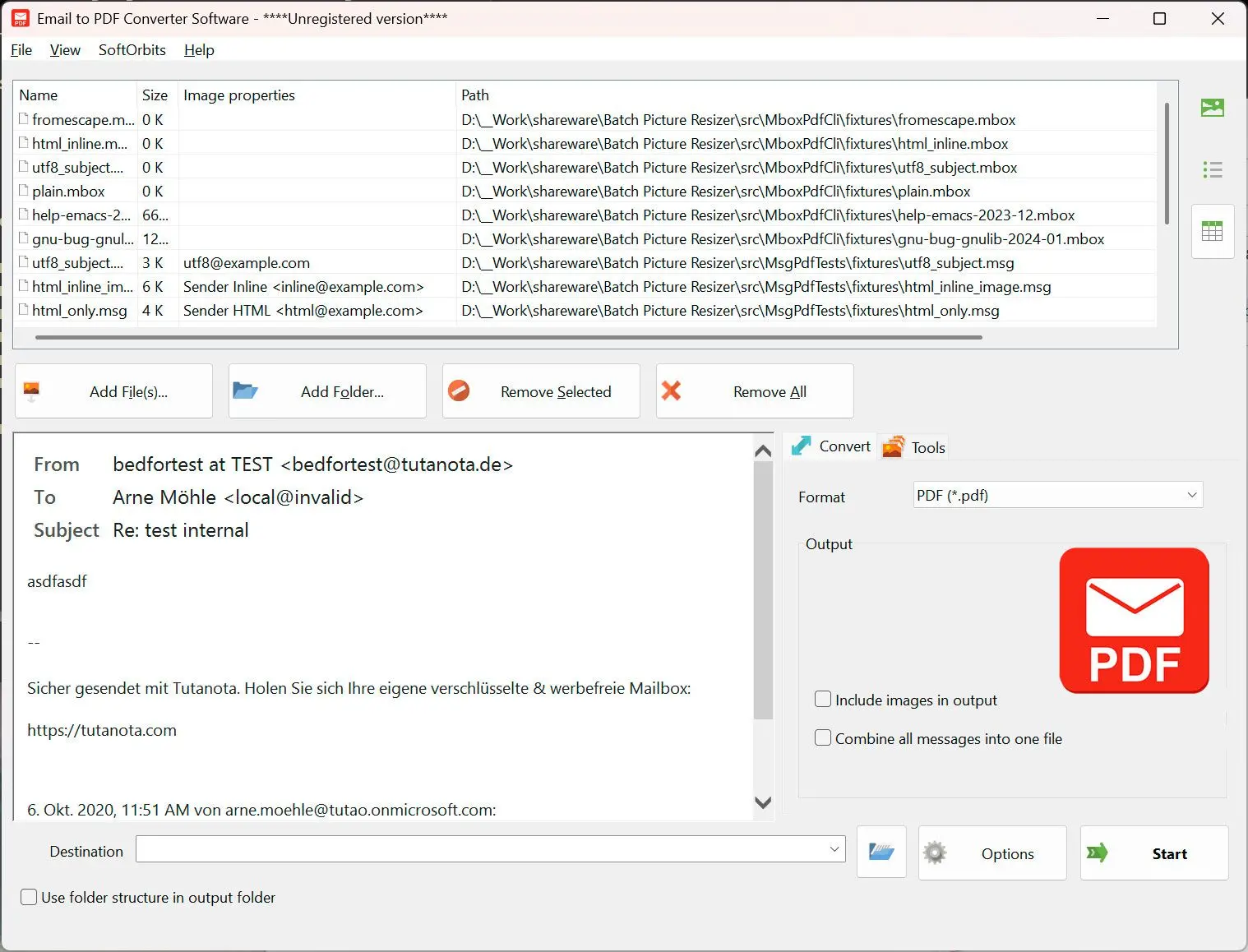 Email to PDF Converter Software لقطة.