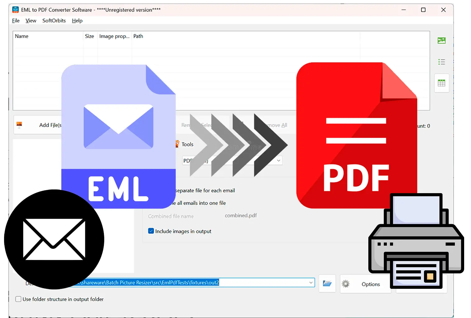 يمكنك بسهولة تصدير EML إلى PDF أو HTML قابل للطباعة..