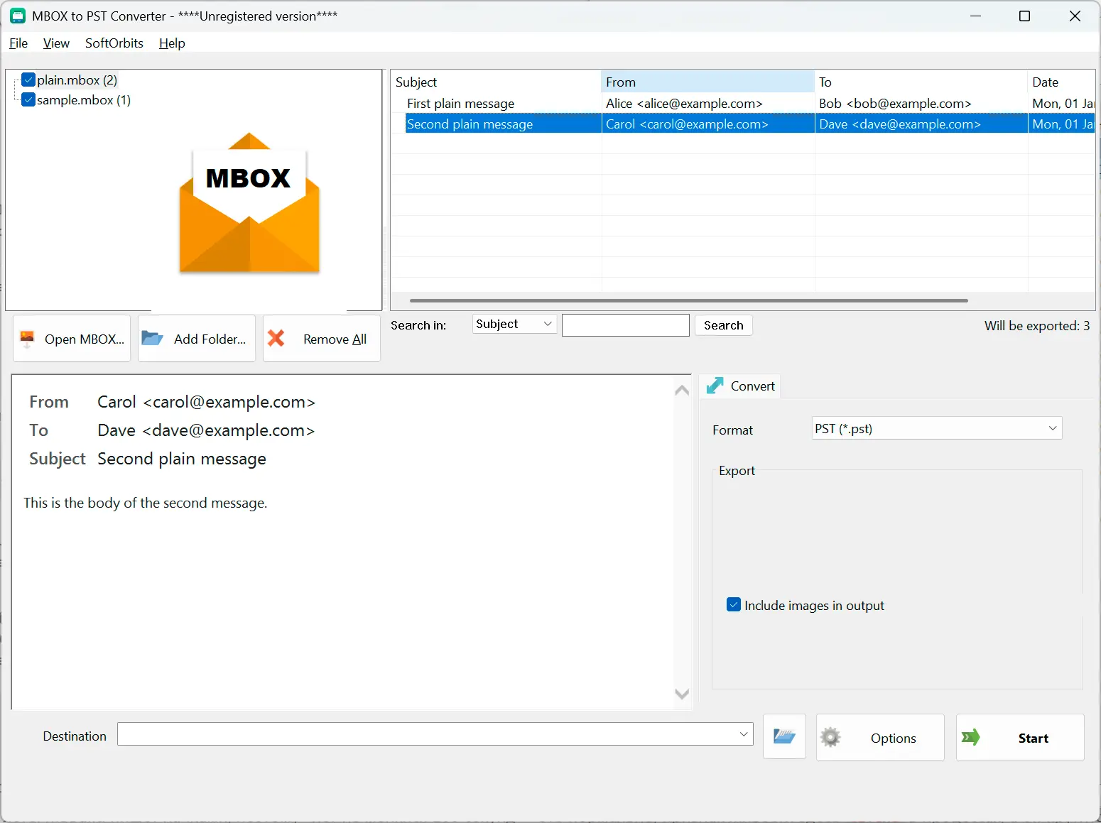 MBOX to PST Converter Software for Outlook لقطة.