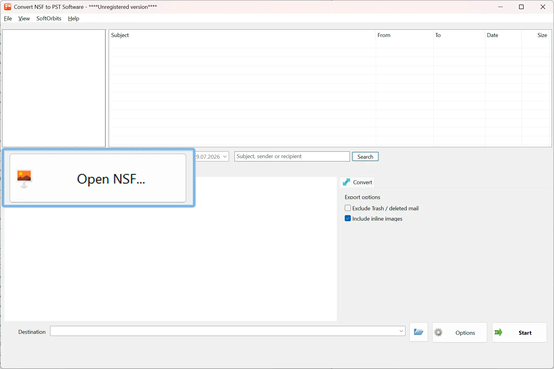 افتح قاعدة بيانات Lotus Notes<br>.