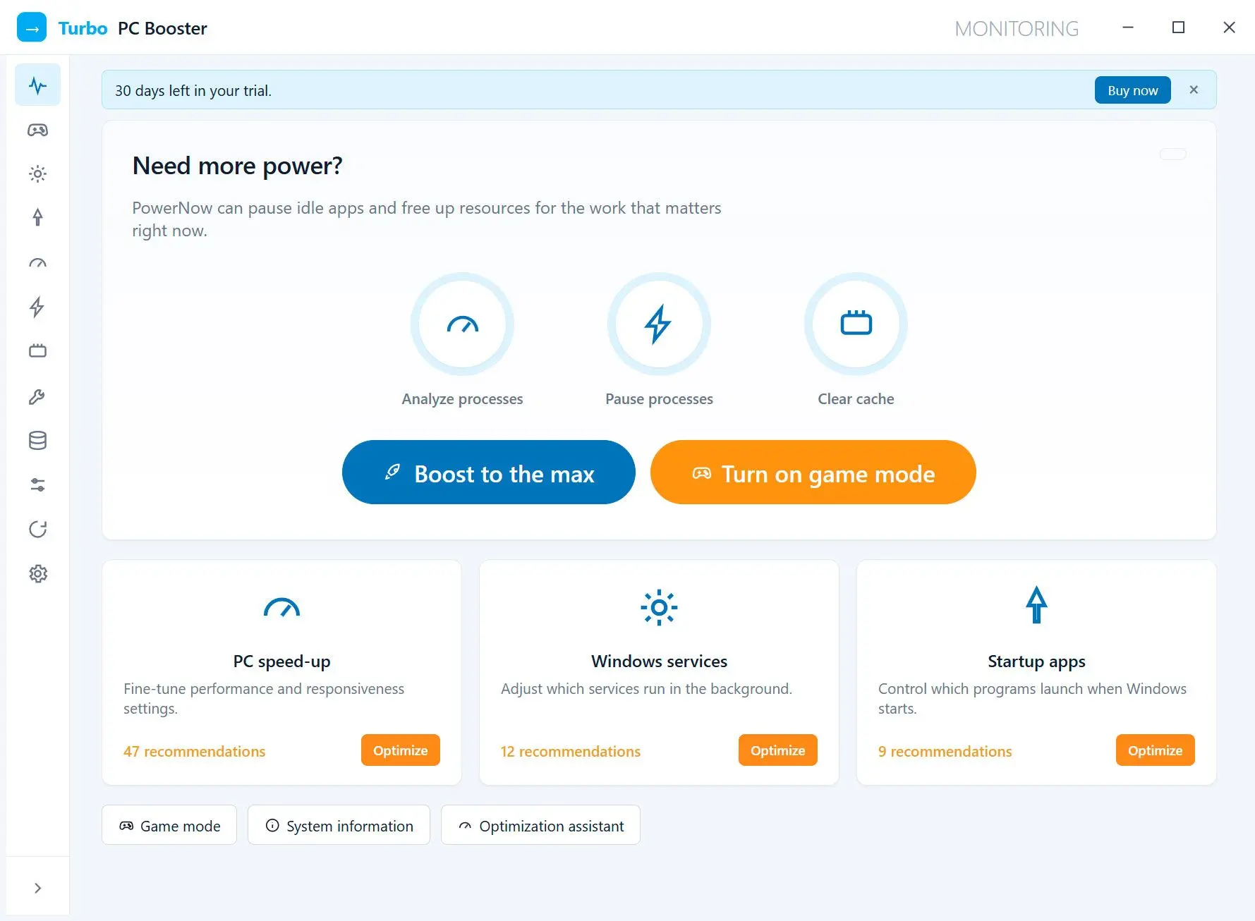 Turbo PC Optimizer لقطة.