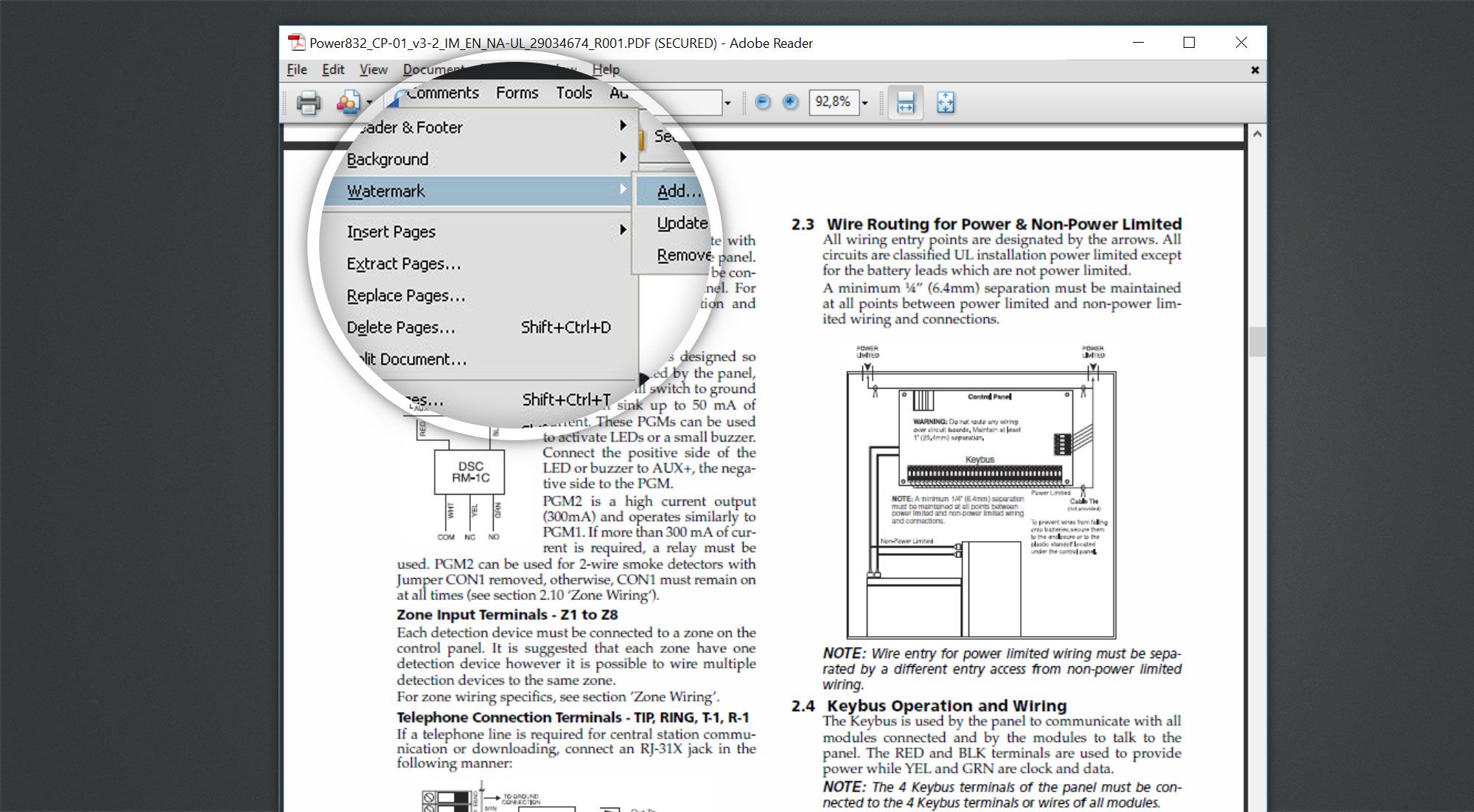إزالة علامة المائية من PDF باستخدام Adobe Acrobat Reader.