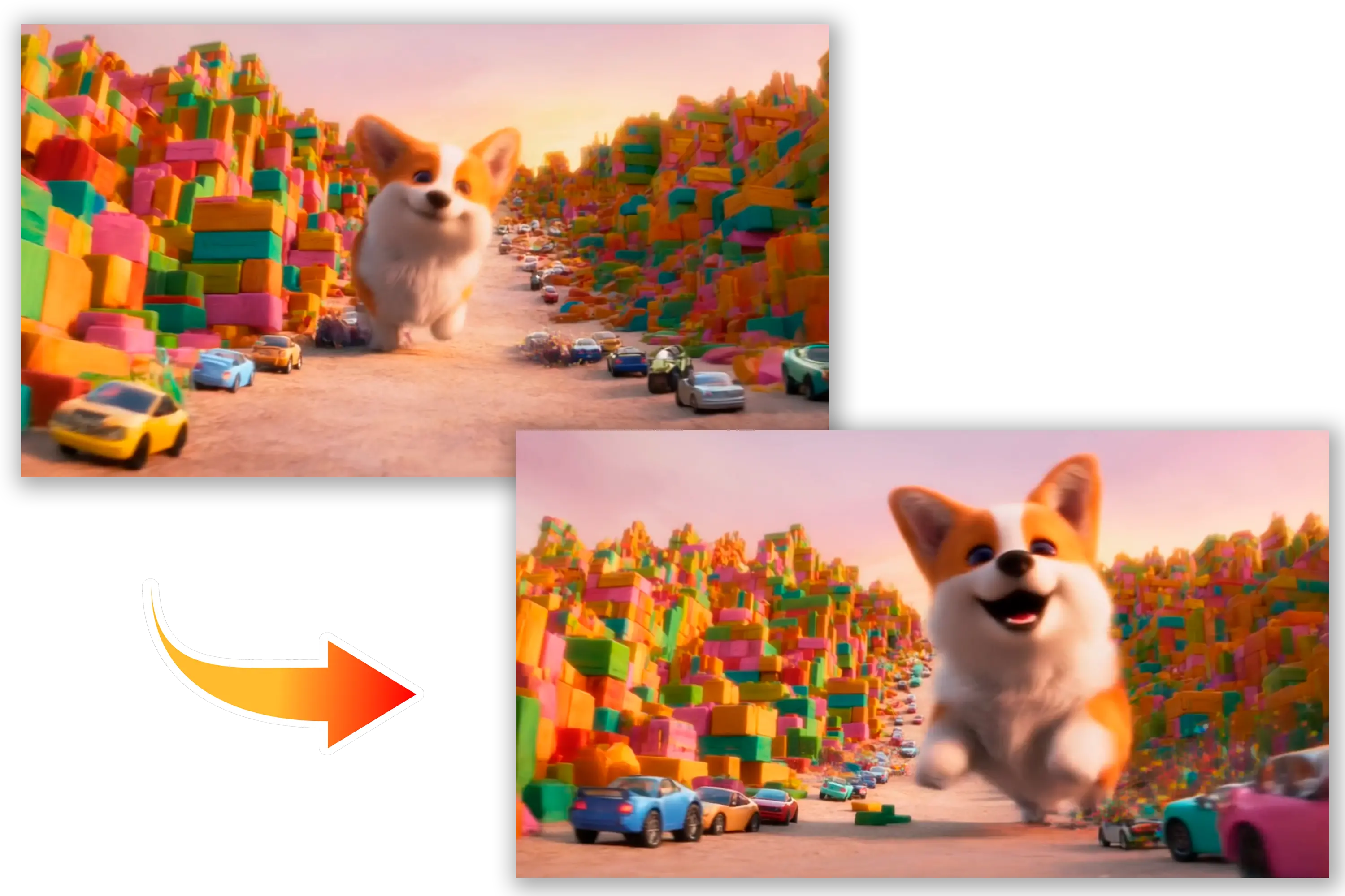 إنشاء مقاطع فيديو أطول: خيار الإطار الرئيسي الأخير.