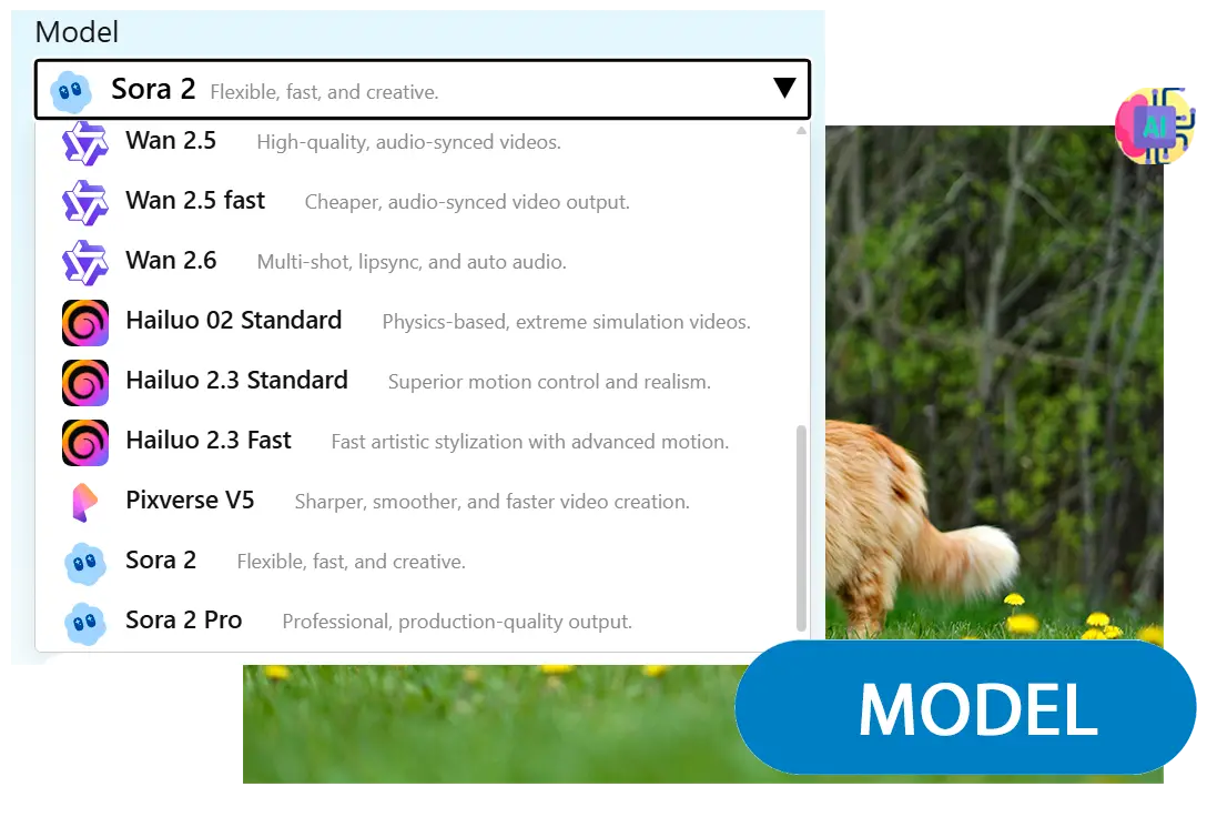 اختر النموذج الخاص بك.