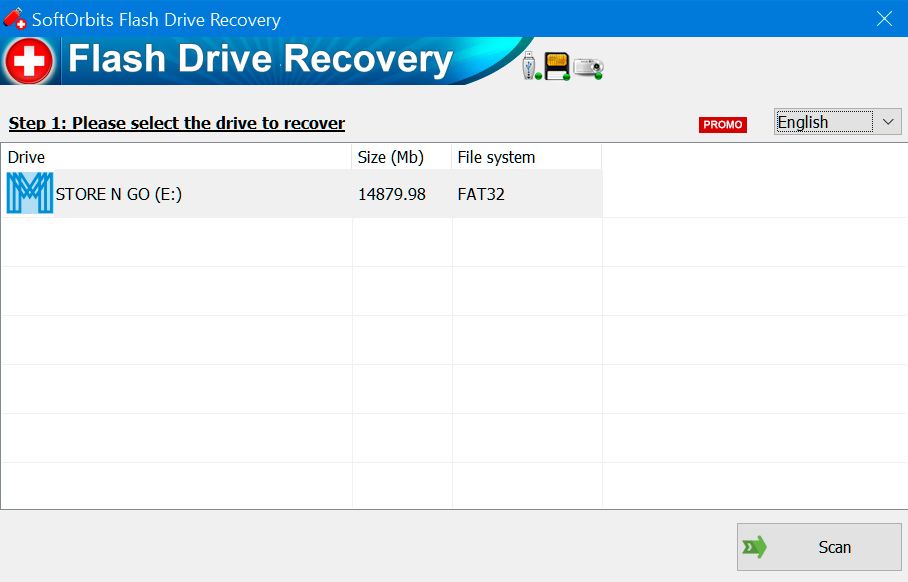 SoftOrbits Flash Drive Recovery لقطة.